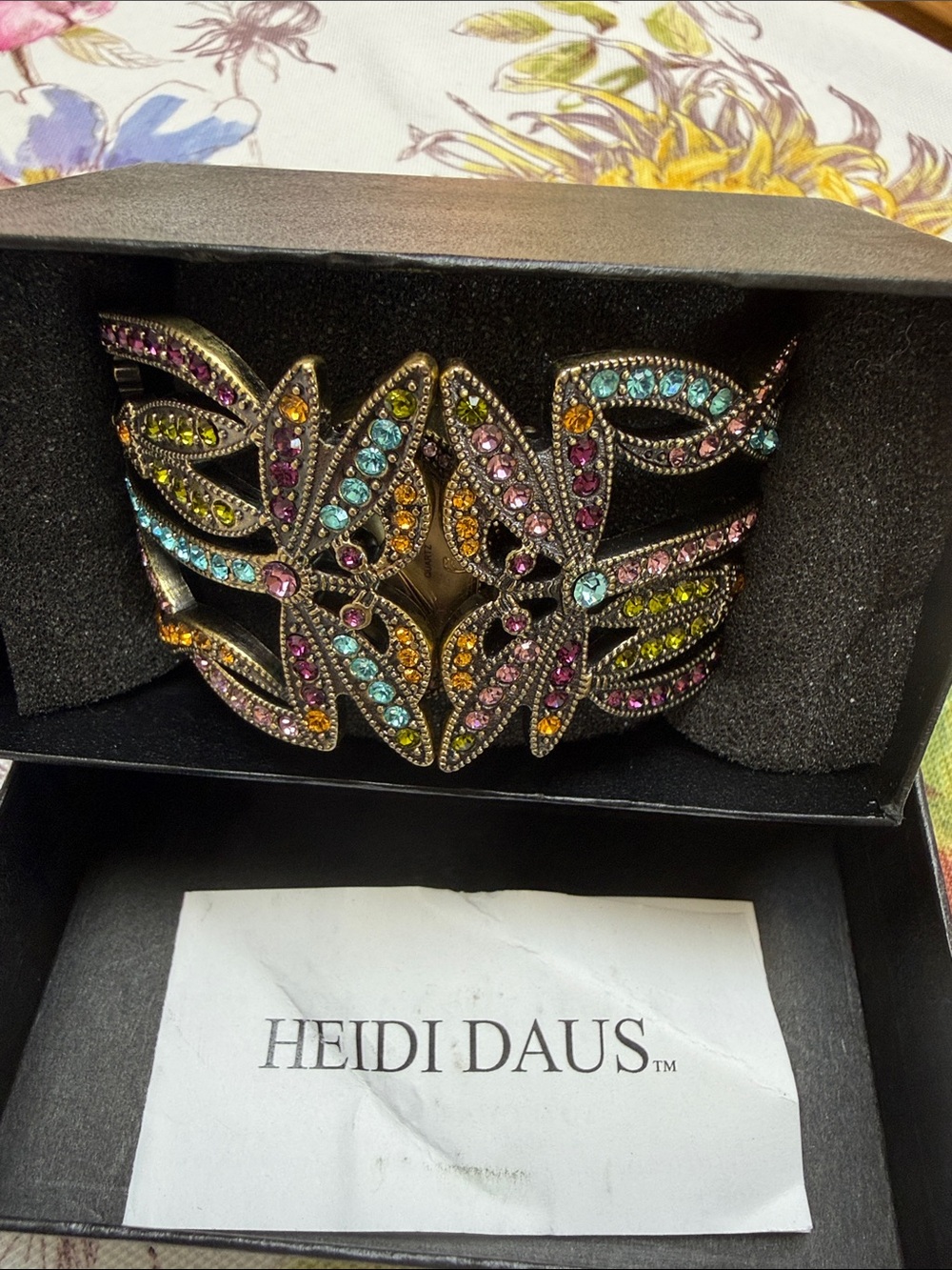 Dragonfly Heidi Daus hinge bracelet watch